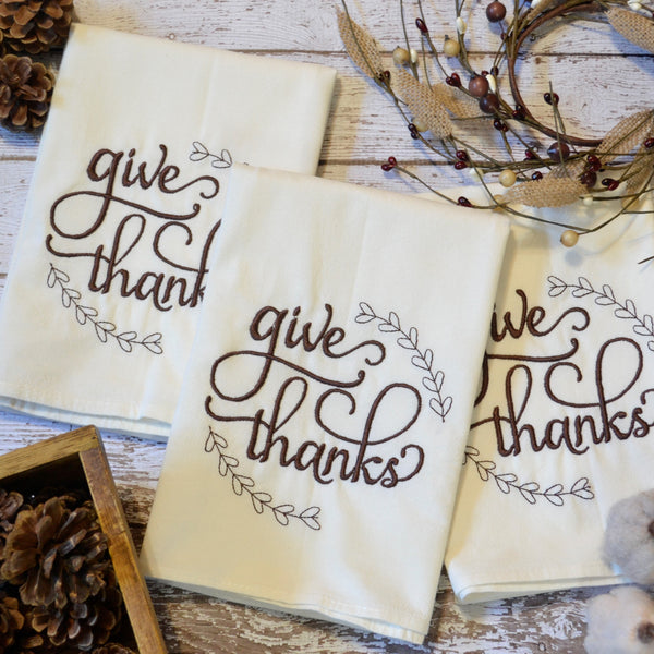 Give Thanks Tea Towel