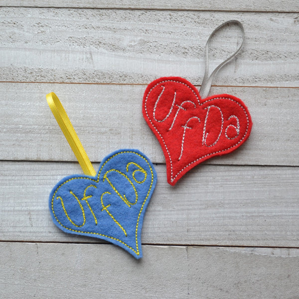 Uff Da or You Betcha Heart Felt Ornament