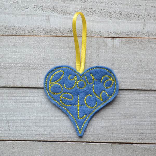 Uff Da or You Betcha Heart Felt Ornament
