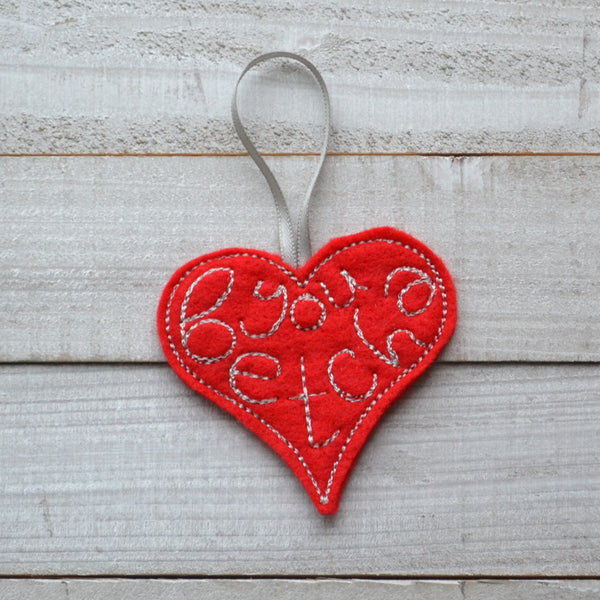 Uff Da or You Betcha Heart Felt Ornament