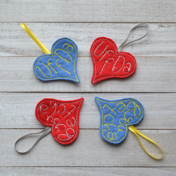Uff Da or You Betcha Heart Felt Ornament