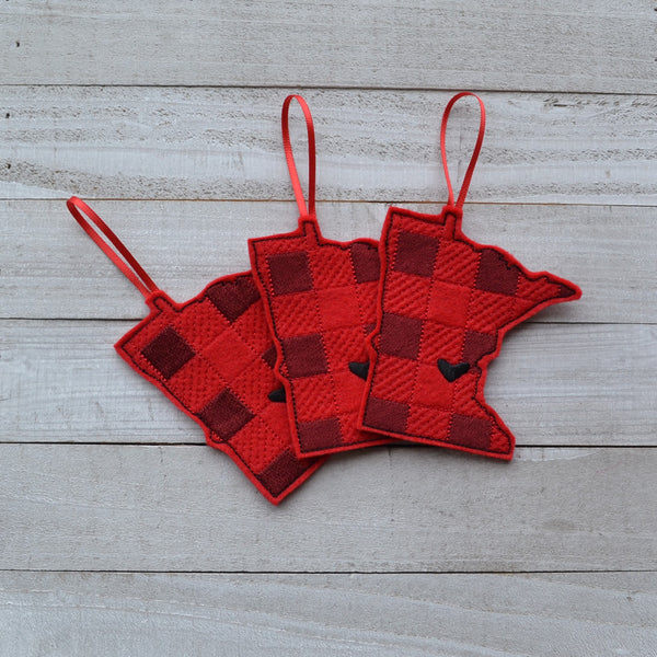State Plaid Felt Ornament