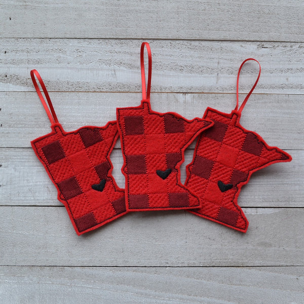 State Plaid Felt Ornament