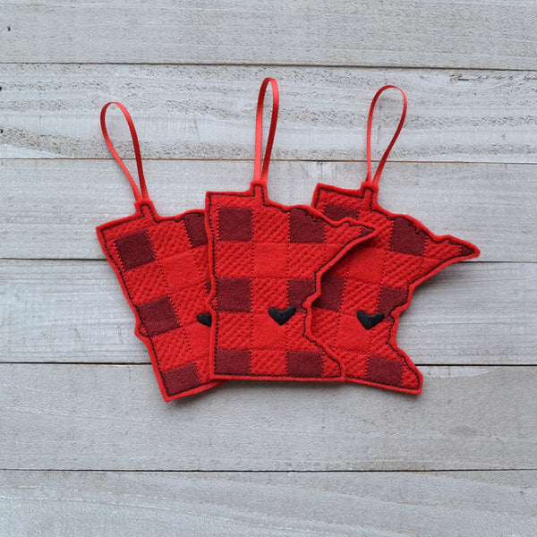 State Plaid Felt Ornament