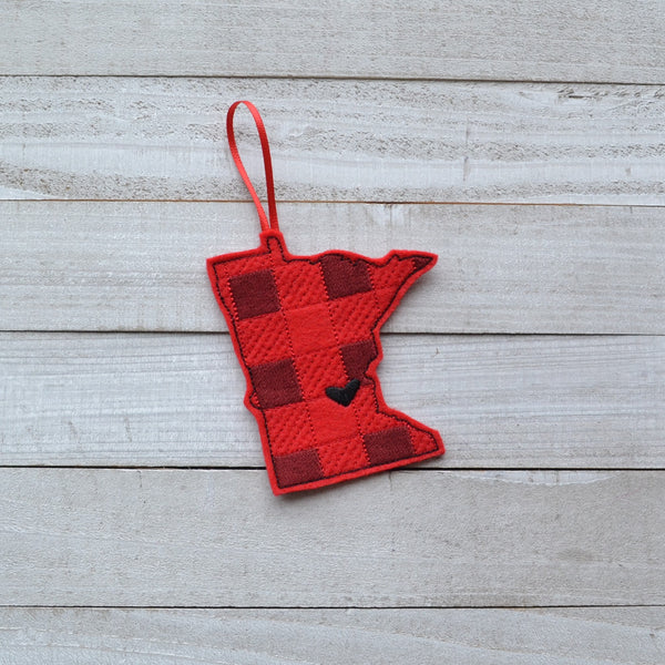 State Plaid Felt Ornament