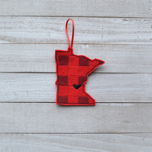 State Plaid Felt Ornament