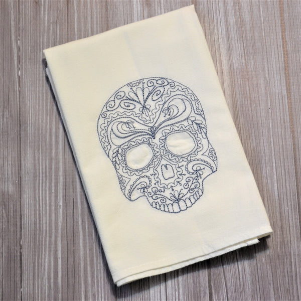 Lace Skulls Tea Towel