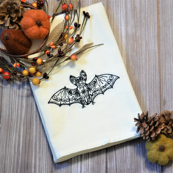 Lace Bats Tea Towel