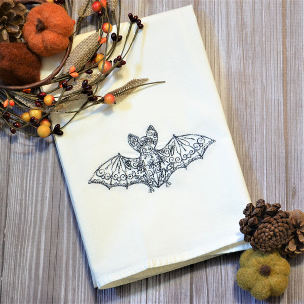 Lace Bats Tea Towel