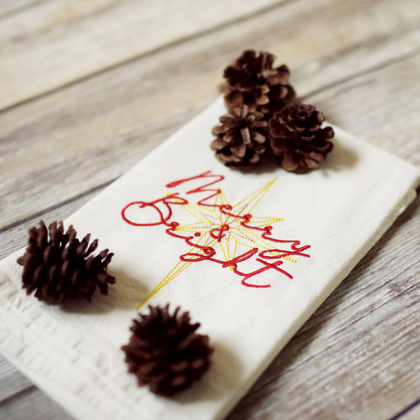 Merry & Bright Tea Towel - Christmas