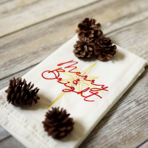 Merry & Bright Tea Towel - Christmas