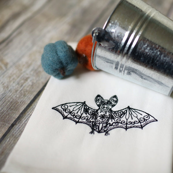 Lace Bats Tea Towel