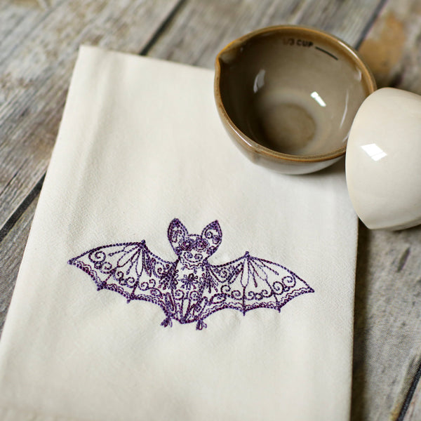 Lace Bats Tea Towel