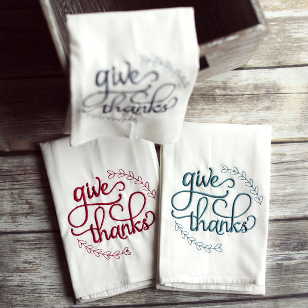 Give Thanks Tea Towel
