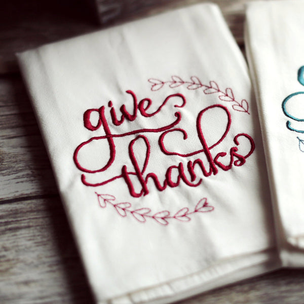 Give Thanks Tea Towel
