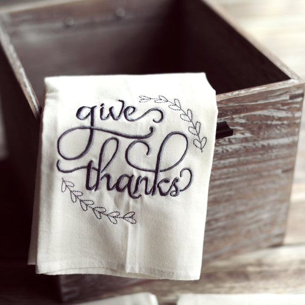 Give Thanks Tea Towel