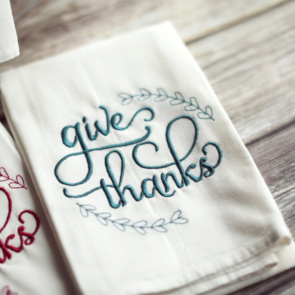 Give Thanks Tea Towel