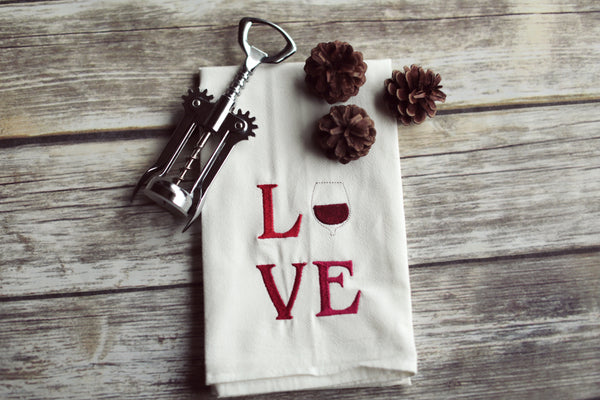 LOVE Wine Kitchen Towel