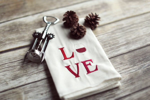 LOVE Wine Kitchen Towel