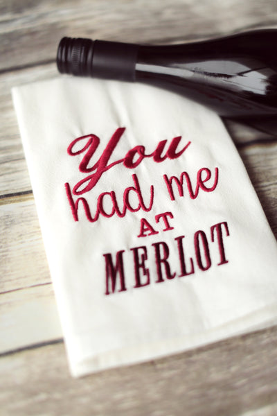 Riesling Tea Towel - Everything Happens for a Riesling - Wine Kitchen Towel