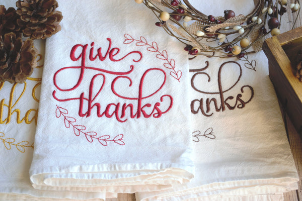 Give Thanks Tea Towel
