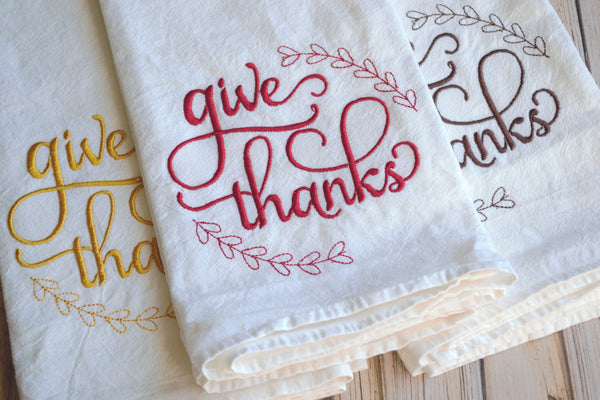 Give Thanks Tea Towel