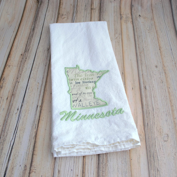 I Love Minnesota Tea Towel - MN Text