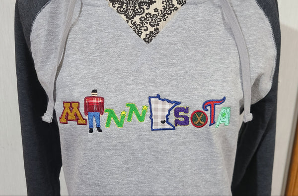 PRE SALE - WOMENS MN HOODED RAGLAN V-NECK SWEATSHIRT (CLOSES AUG 18th)