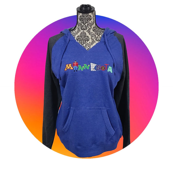 PRE SALE - WOMENS MN HOODED RAGLAN V-NECK SWEATSHIRT (CLOSES AUG 18th)