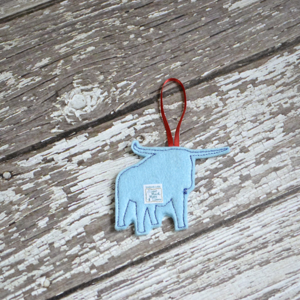 Lumberjack and Blue Ox Felt Ornament - Paul Bunyan and Babe the Blue Ox