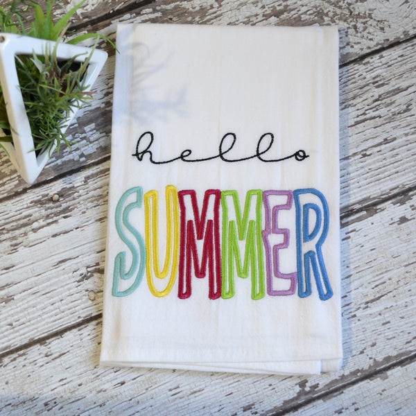 NEW! Hello Summer Tea Towel