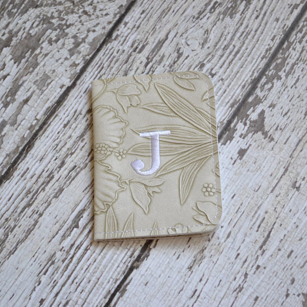 Embroidered Personalized Wallet, Embossed Faux Leather