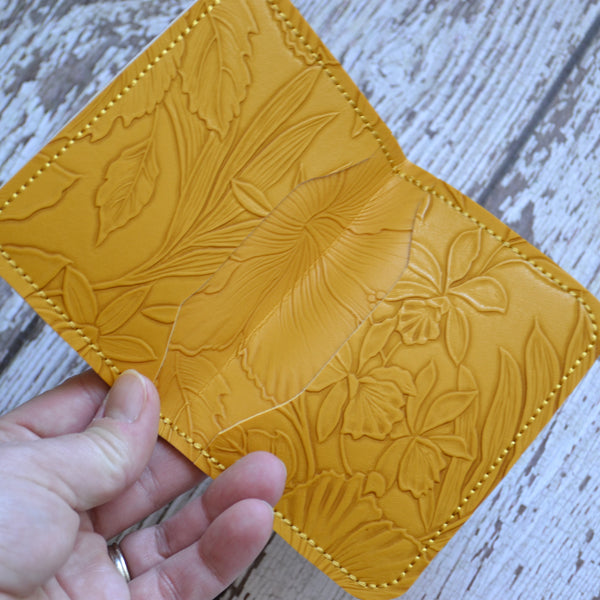 Embroidered Personalized Wallet, Embossed Faux Leather