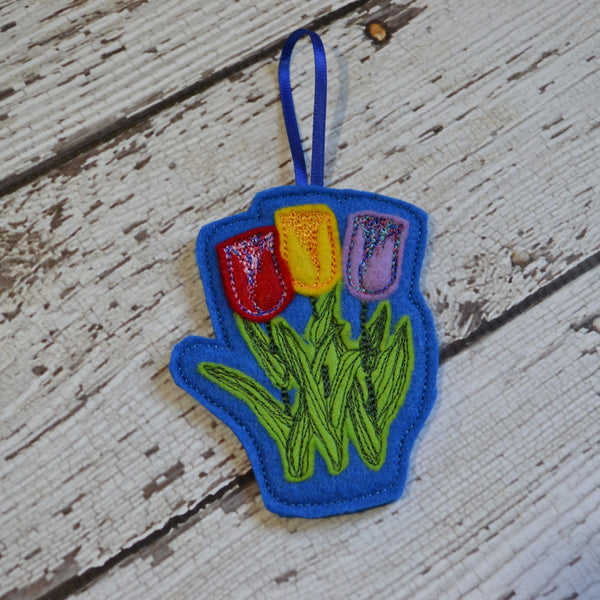 NEW! Spring Flowers Felt Ornament - Single, 3 Pack, 6 Pack, 9 Pack or 12 Pack