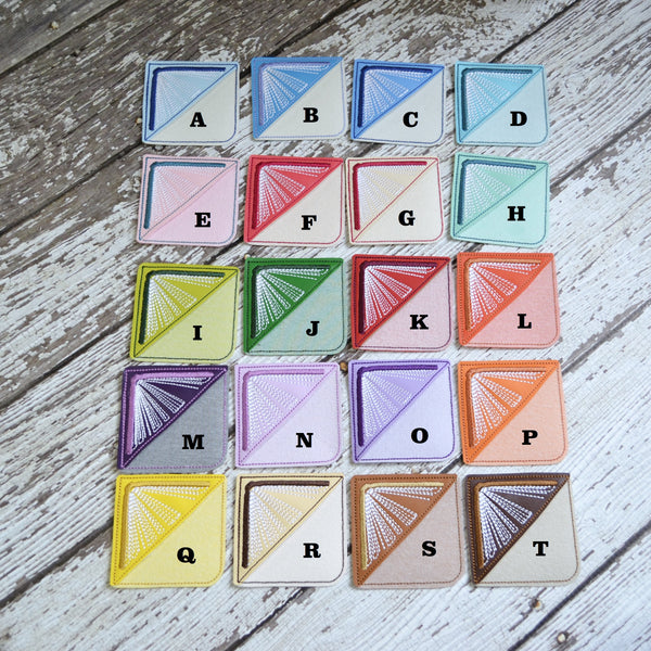 Corner Bookmark - Embroidered Book