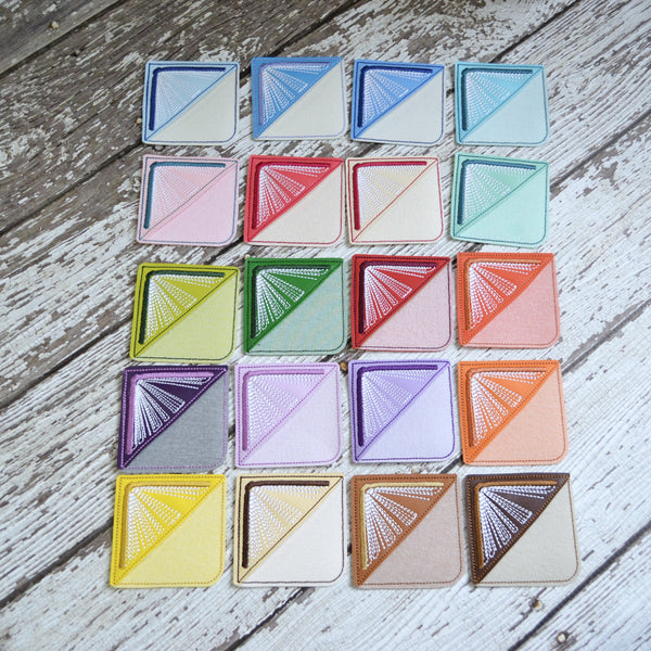 Corner Bookmark - Embroidered Book