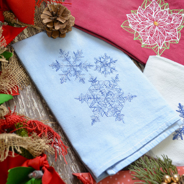 NEW! Hand Dyed Holiday Tea Towel - Winter