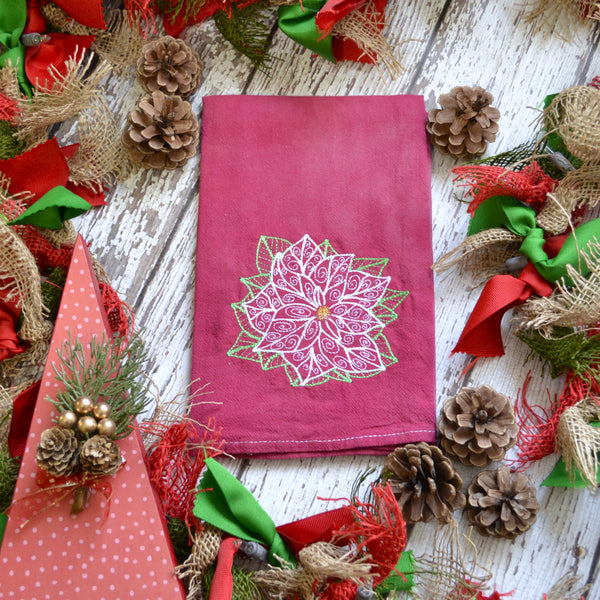 NEW! Hand Dyed Holiday Tea Towel - Winter