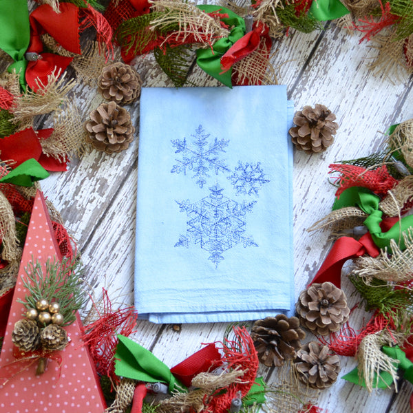NEW! Hand Dyed Holiday Tea Towel - Winter