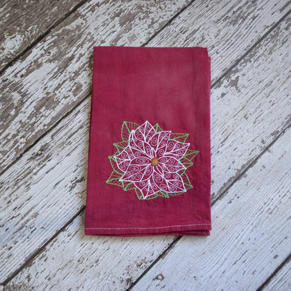 NEW! Hand Dyed Holiday Tea Towel - Winter