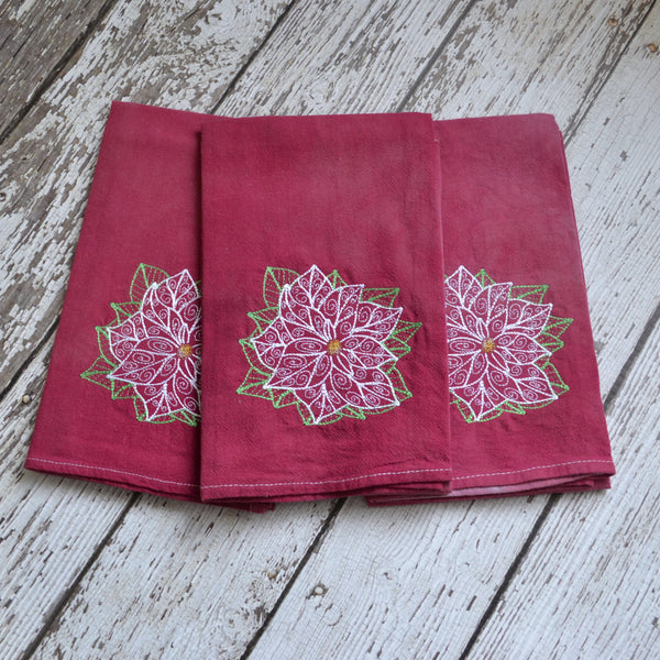 NEW! Hand Dyed Holiday Tea Towel - Winter