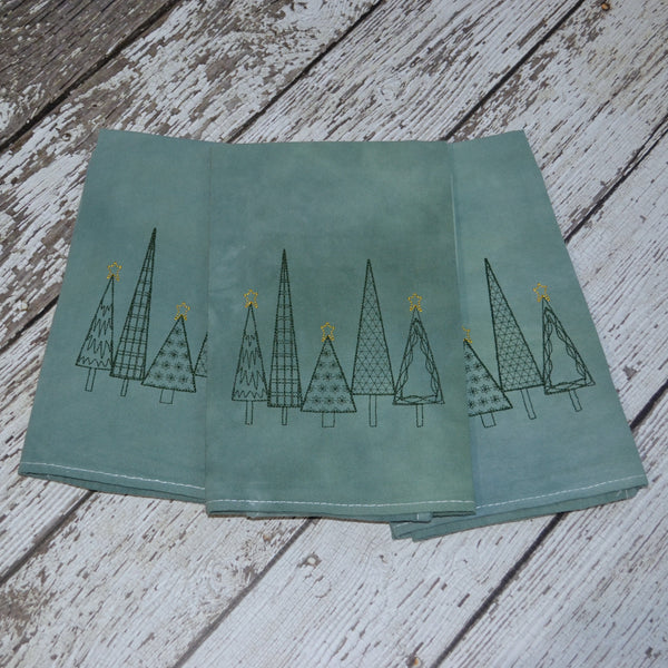 NEW! Hand Dyed Holiday Tea Towel - Winter