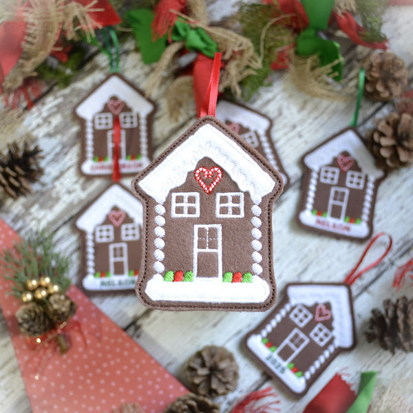 Gingerbread House Felt Ornaments - Single, multi Pack