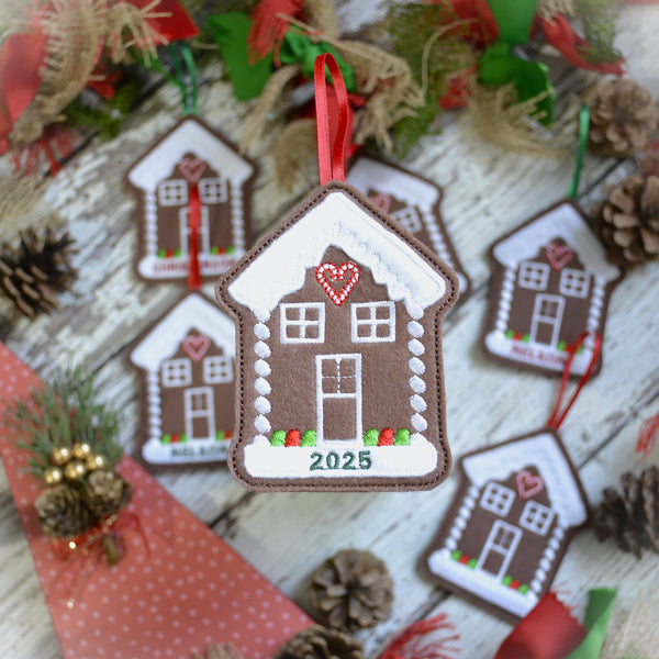 Gingerbread House Felt Ornaments - Single, multi Pack