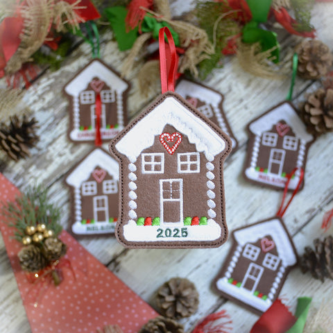 Gingerbread House Felt Ornaments - Single, multi Pack