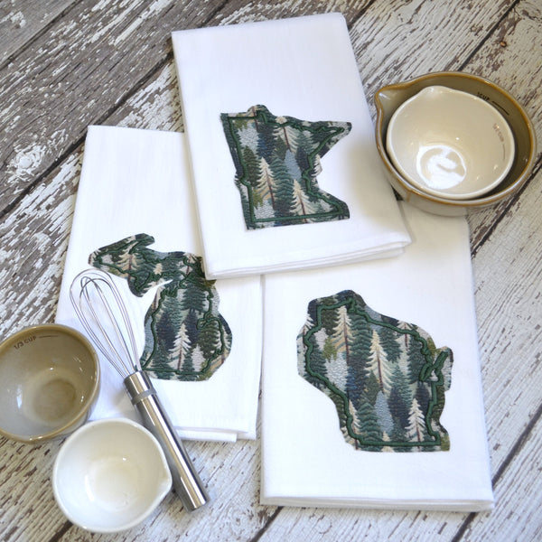 Woodland Trees State Tea Towel - All 50 States Available