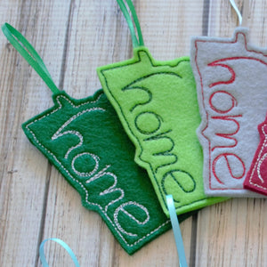 State Felt Ornament - All 50 States Available  - DARK GREEN OR LIME