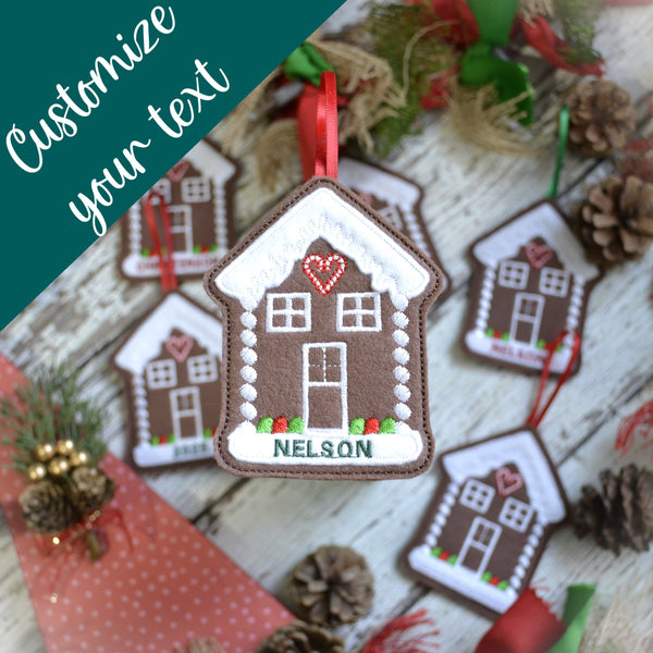 Gingerbread House Felt Ornaments - Single, multi Pack