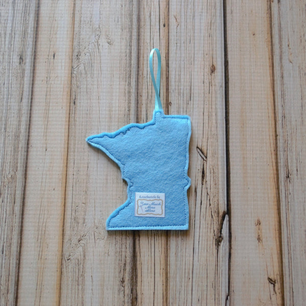 State Felt Ornament - All 50 States Available  - GRAY OR BURGUNDY