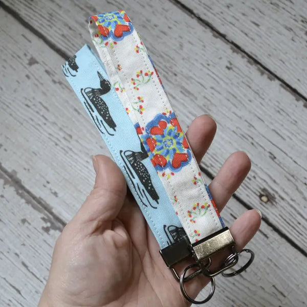 MN Themed Canvas Wrist Lanyard - Loons, Flowers, State Designs